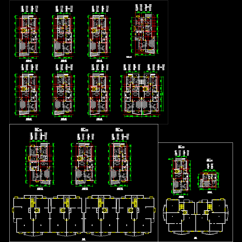 住宅小区住宅楼户型设计图纸.dwg - 1