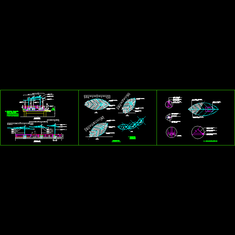 钢结构花架详细CAD施工大样图.dwg - 1