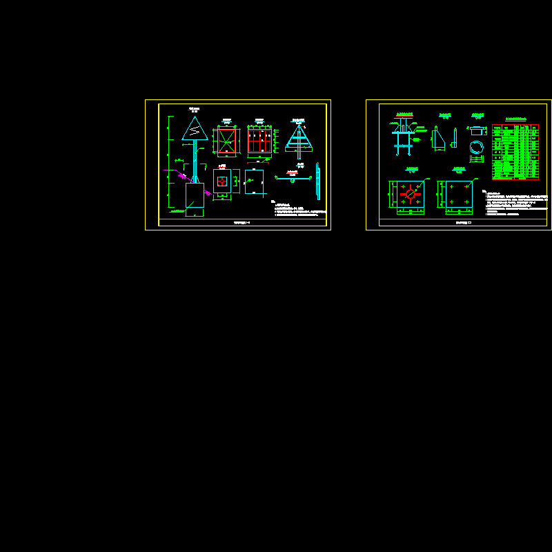 警告标志结构设计CAD图纸 - 1