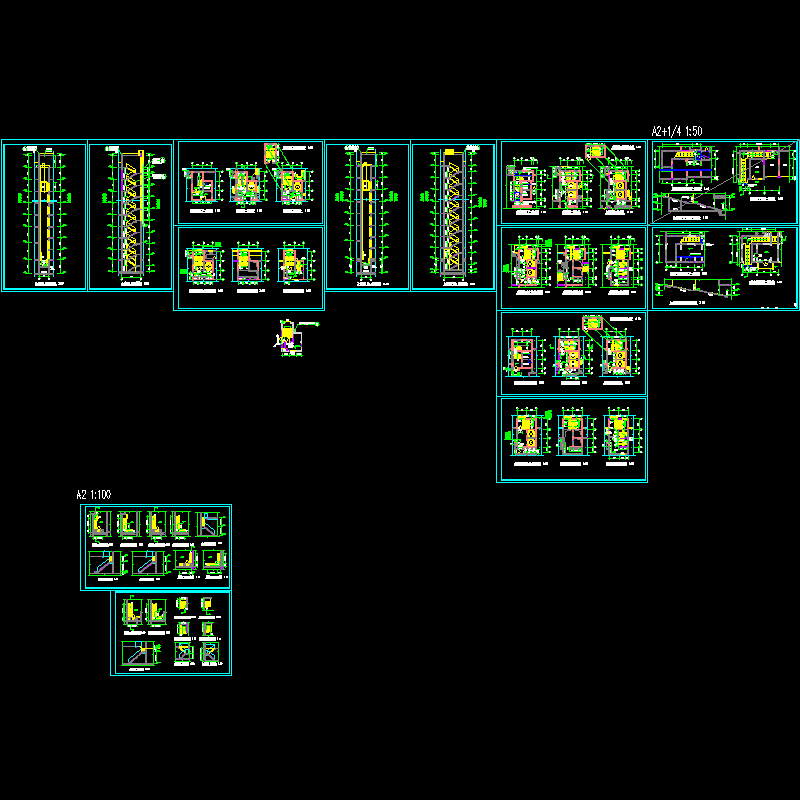住宅楼电梯间节点CAD详图纸 - 1