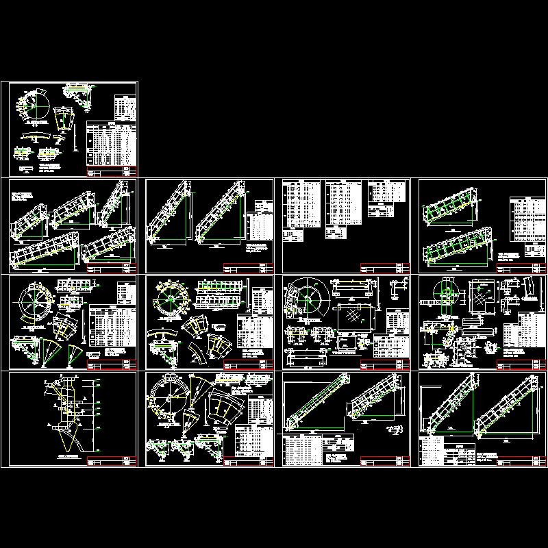 螺旋梯施工节点构造CAD详图纸 - 1
