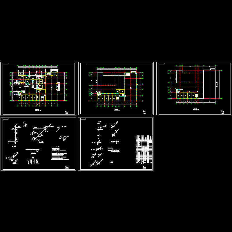 江苏地上3层食堂室内给排水图纸和系统图,图例,材料表 - 1