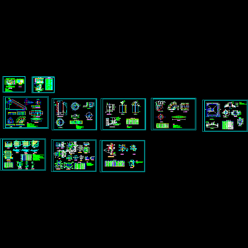 无阀滤池工艺设计CAD施工图纸.dwg - 1