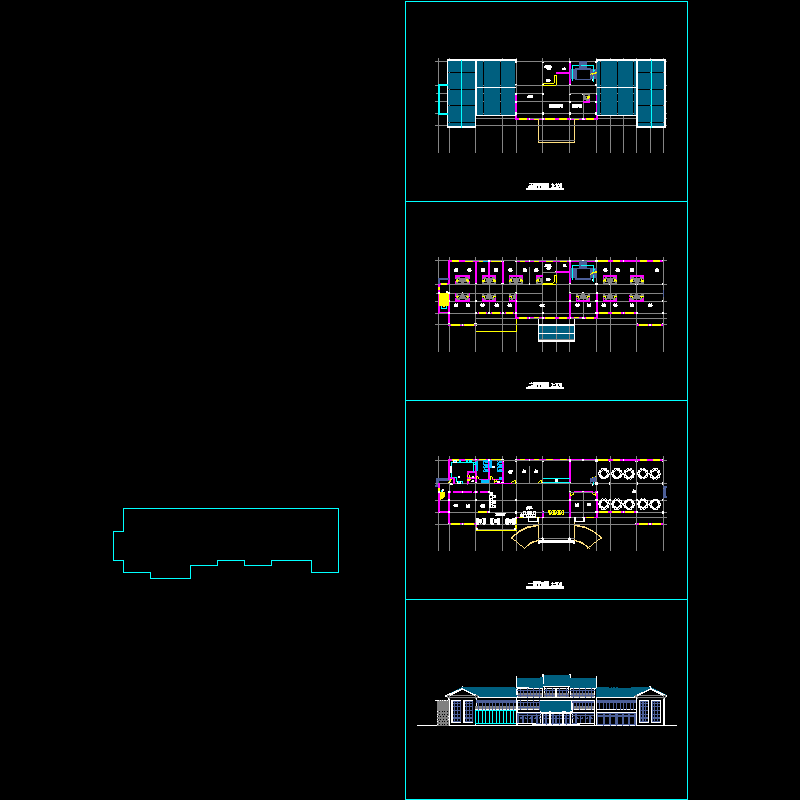 现代徽派宾馆建筑方案设计图纸.dwg - 1