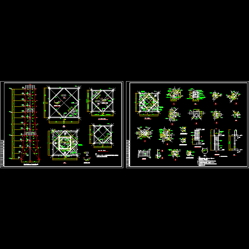 塔架施工方案CAD图纸，共23张.dwg - 1