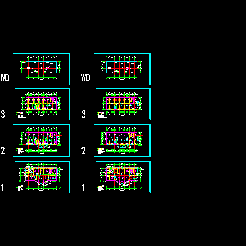 3层办公楼空调平面图纸.dwg - 1