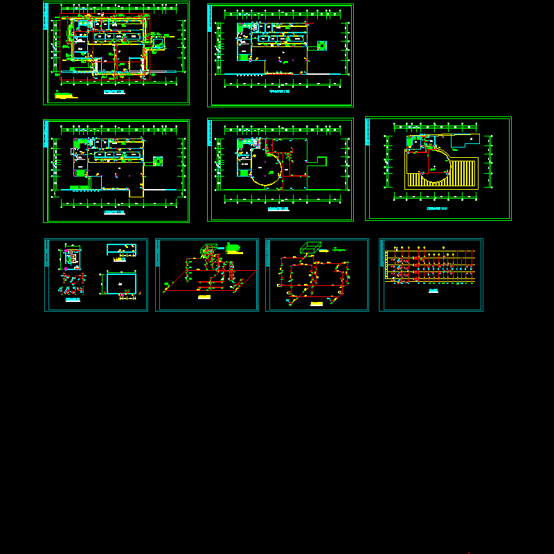 4层大学食堂给排水设计CAD施工图纸.dwg - 1