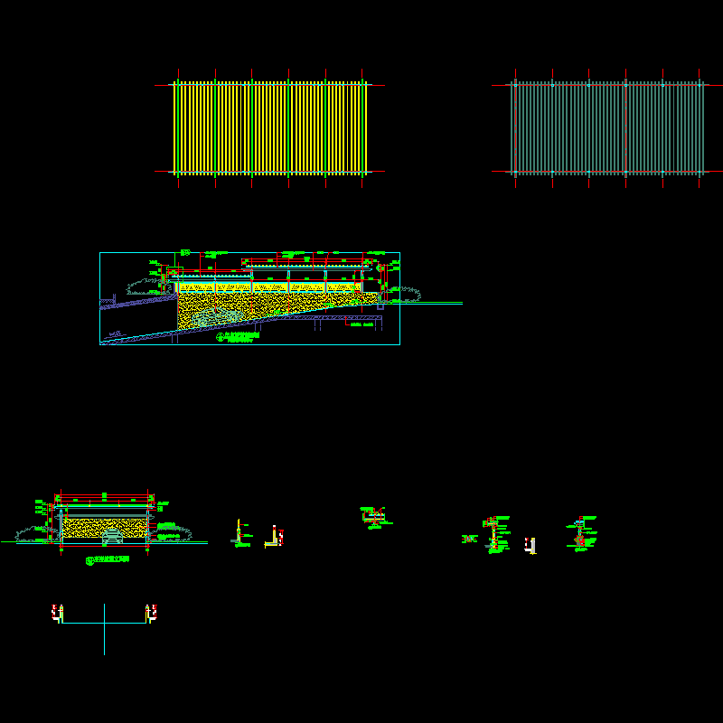 地下车库坡道廊架CAD施工图纸(节点详图).dwg - 1
