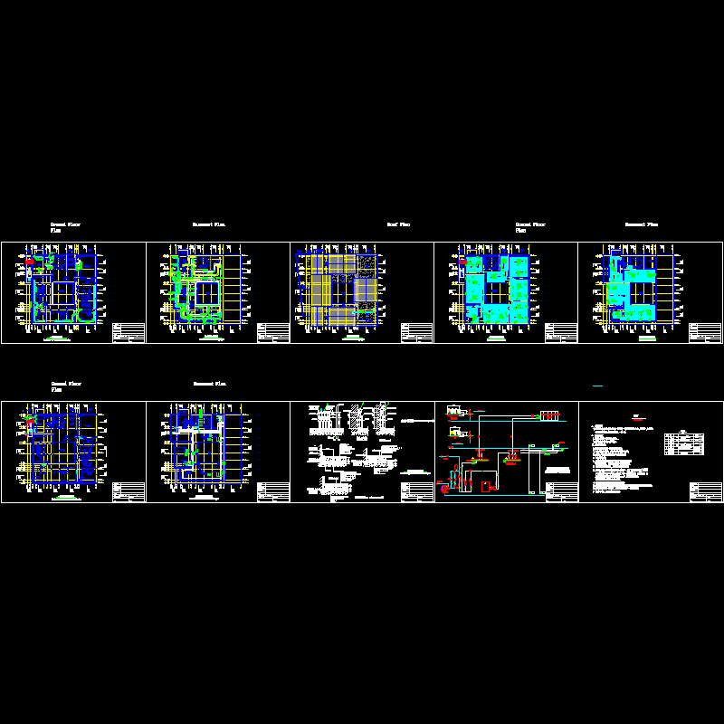 四合院空调通风图（10页CAD图纸）(dwg) - 1