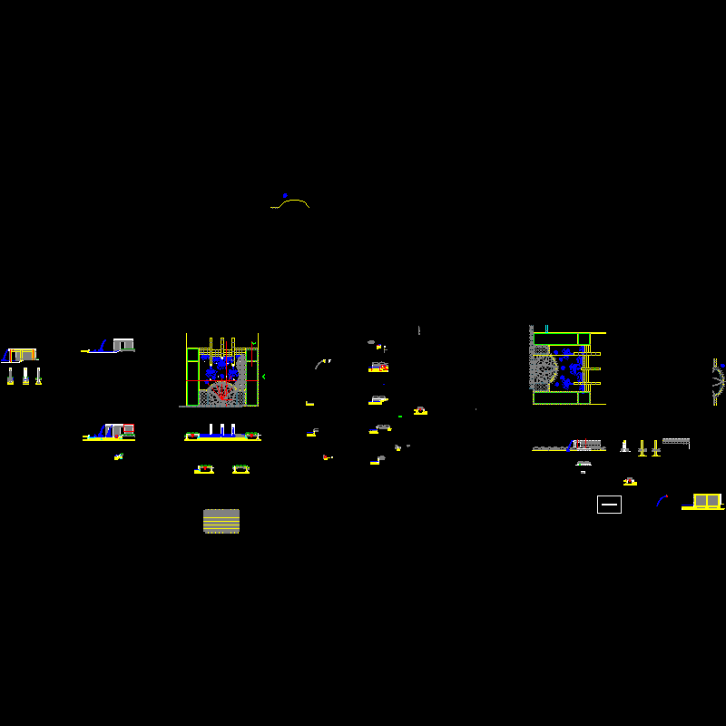 特色水景景墙CAD施工图纸 - 1