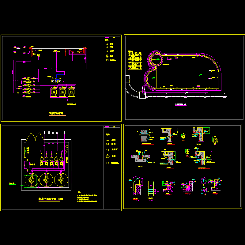 都会广场游泳池CAD施工图纸 - 1