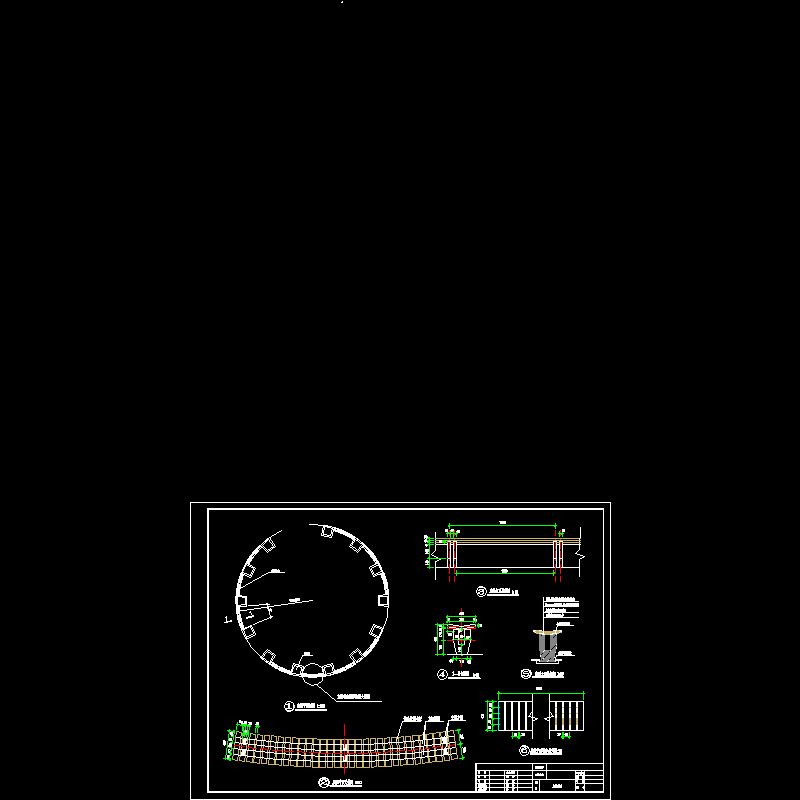 弧线座凳施工CAD图纸 - 1