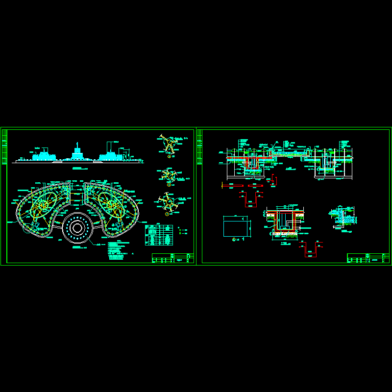 柱廊前喷泉施工CAD图纸 - 1