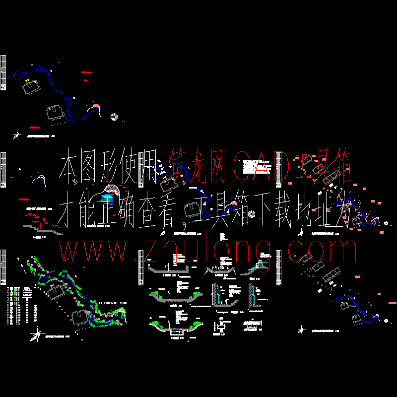 一套小区景观带设计CAD施工图纸 - 1