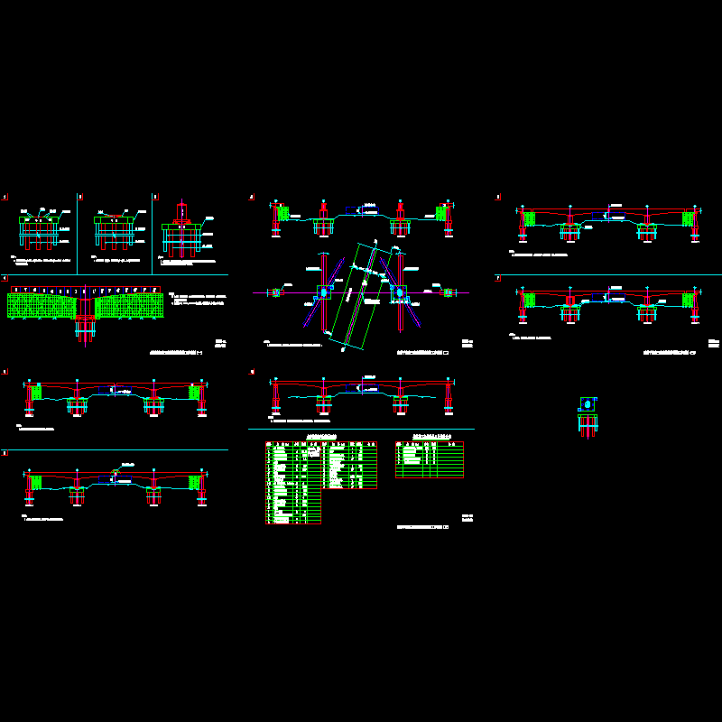 登阜通道一套新建工程跨漯平高速三跨连续梁转体施工设计CAD图纸 - 1