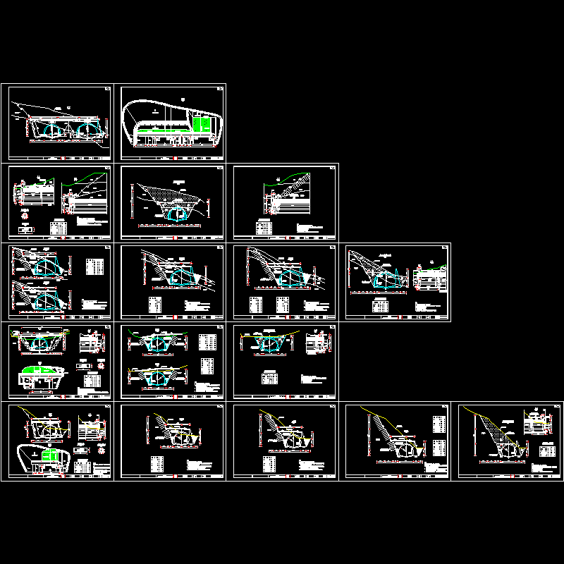 分离式隧道洞门设计CAD图纸17张（边坡开挖防护） - 1
