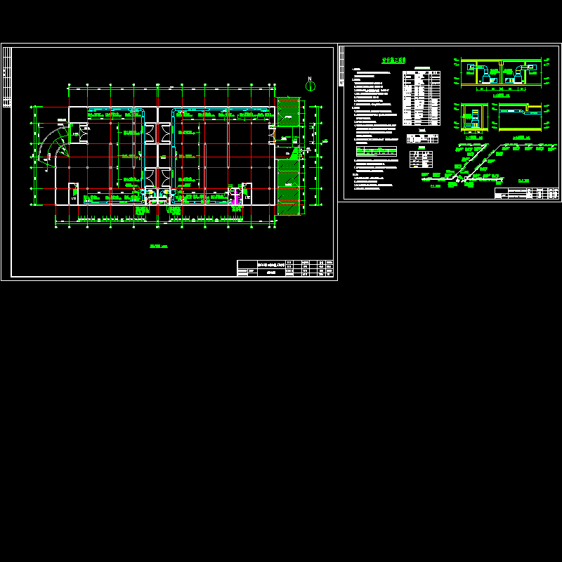 地下车库通风排烟设计cad施工图纸,材料设备表,通风平面图和系统图 - 1