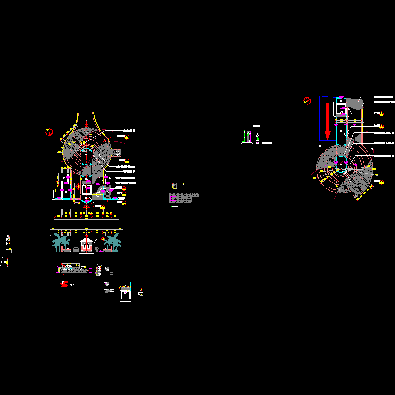 居住区车行入口景观工程CAD施工图纸.dwg - 1