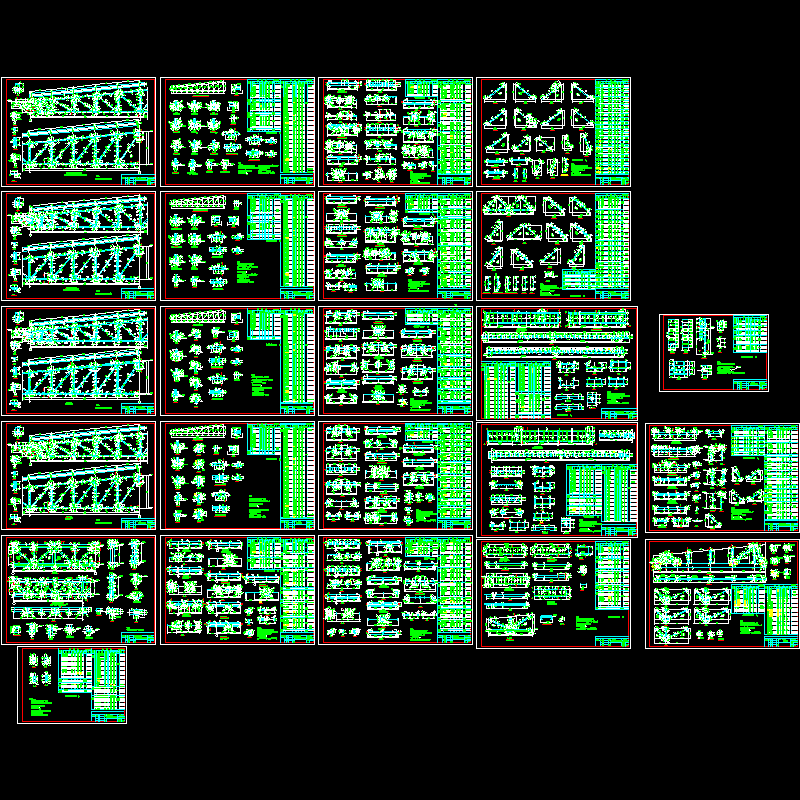 钢桁架屋架节点构造CAD详图纸 - 1