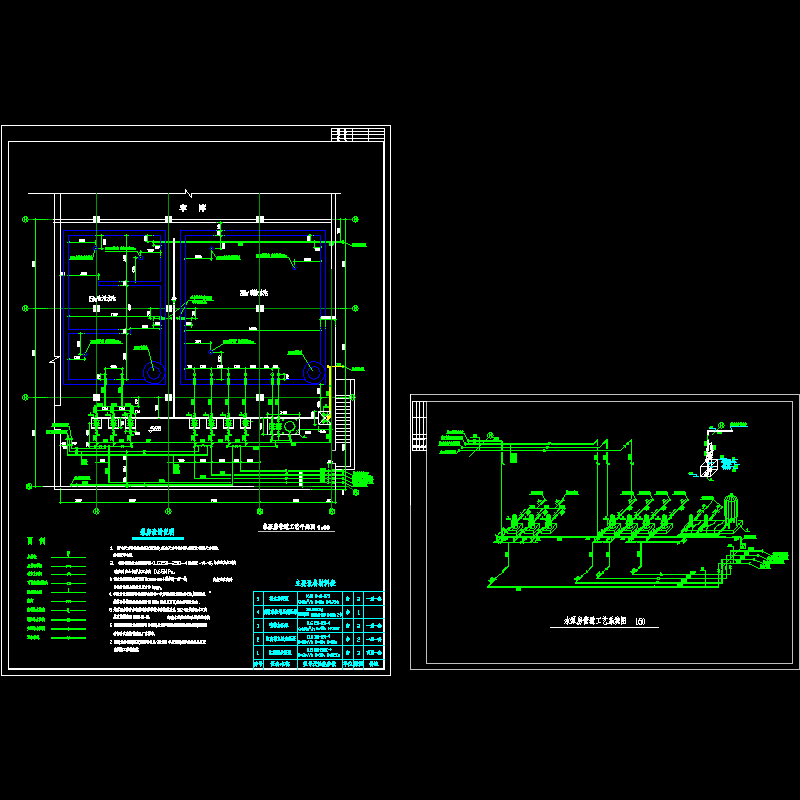小区给水泵房施工CAD图纸 - 1