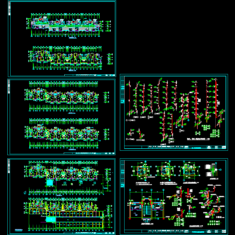 多层住宅楼给排水设计CAD施工图纸.dwg - 1