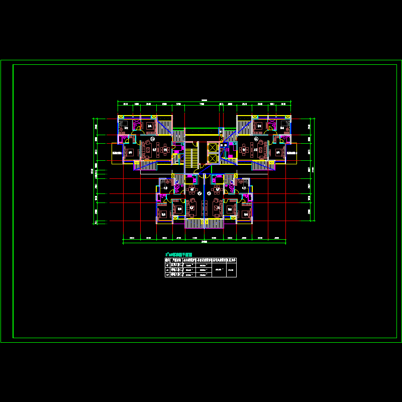 塔式高层一梯四户户型图纸.dwg - 1