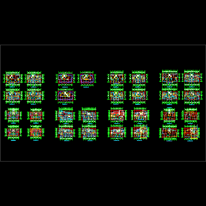 31个板式多层、高层户型平面图纸.dwg - 1