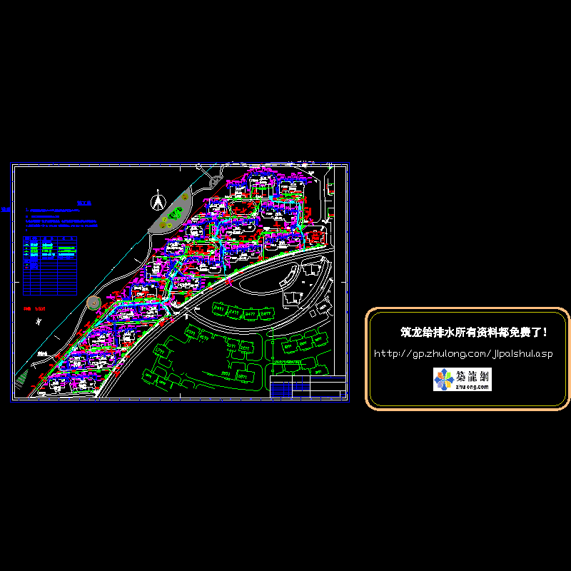 小区别墅下室外排水管线体图纸.dwg - 1