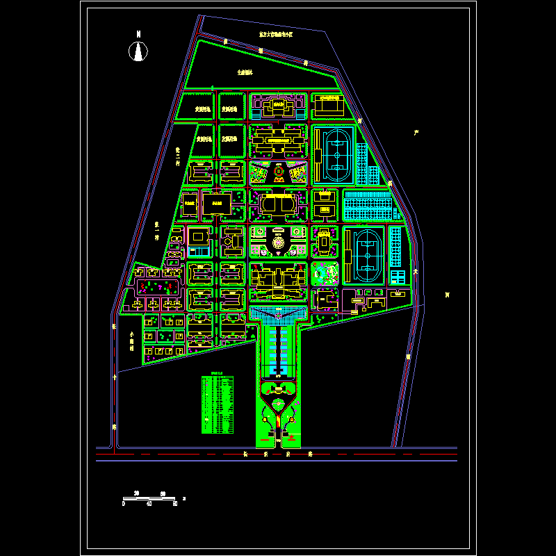 工程大学校园绿化CAD图纸 - 1
