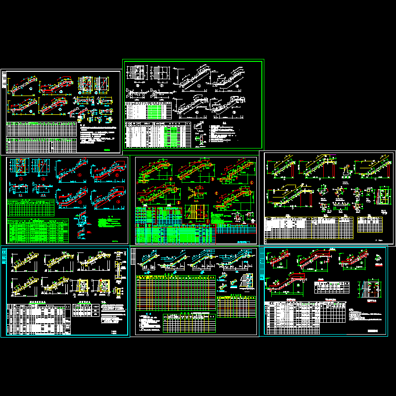 楼梯表全套节点构造CAD详图纸 - 1