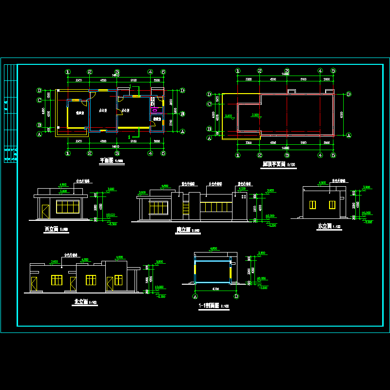 门卫室建筑设计方案.dwg - 1