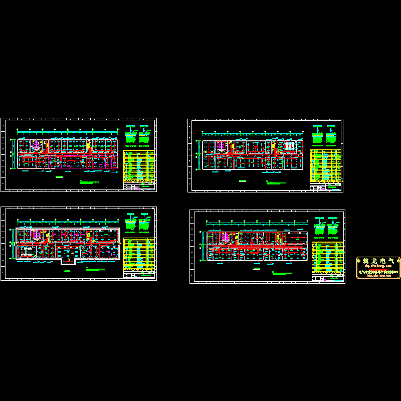 4层办公楼电气照明平面图纸.dwg - 1