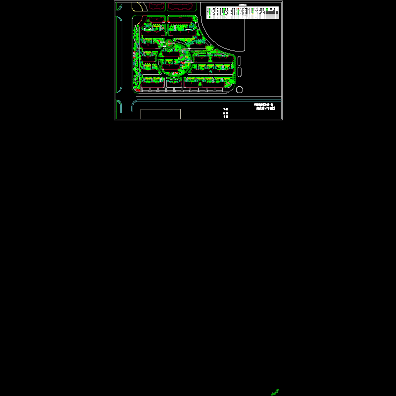 拆迁安置小区绿化平面CAD图纸 - 1