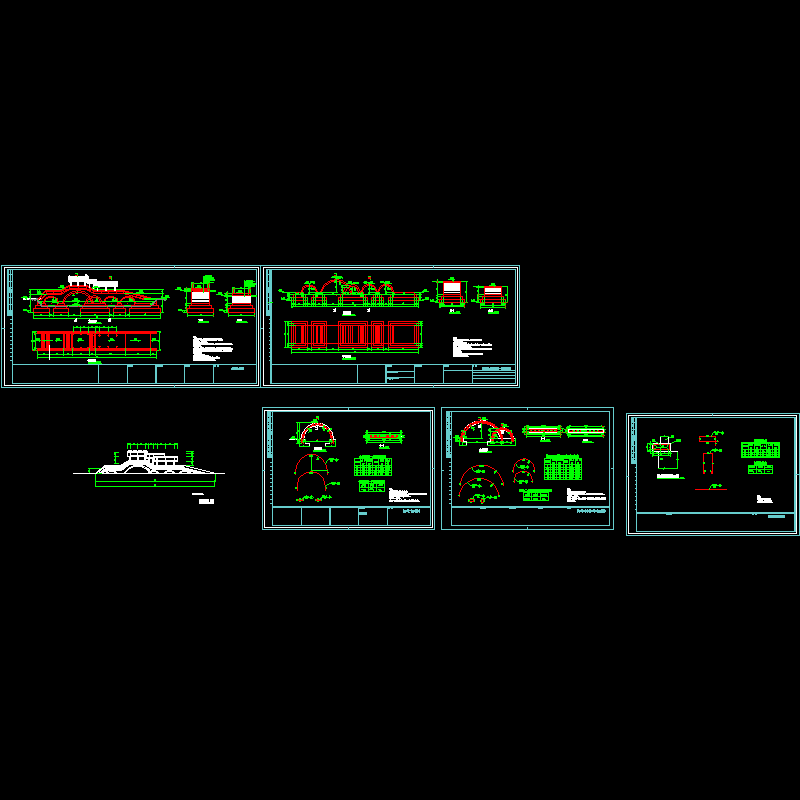 多孔跨现浇钢筋混凝土板拱桥设计CAD图纸 - 1