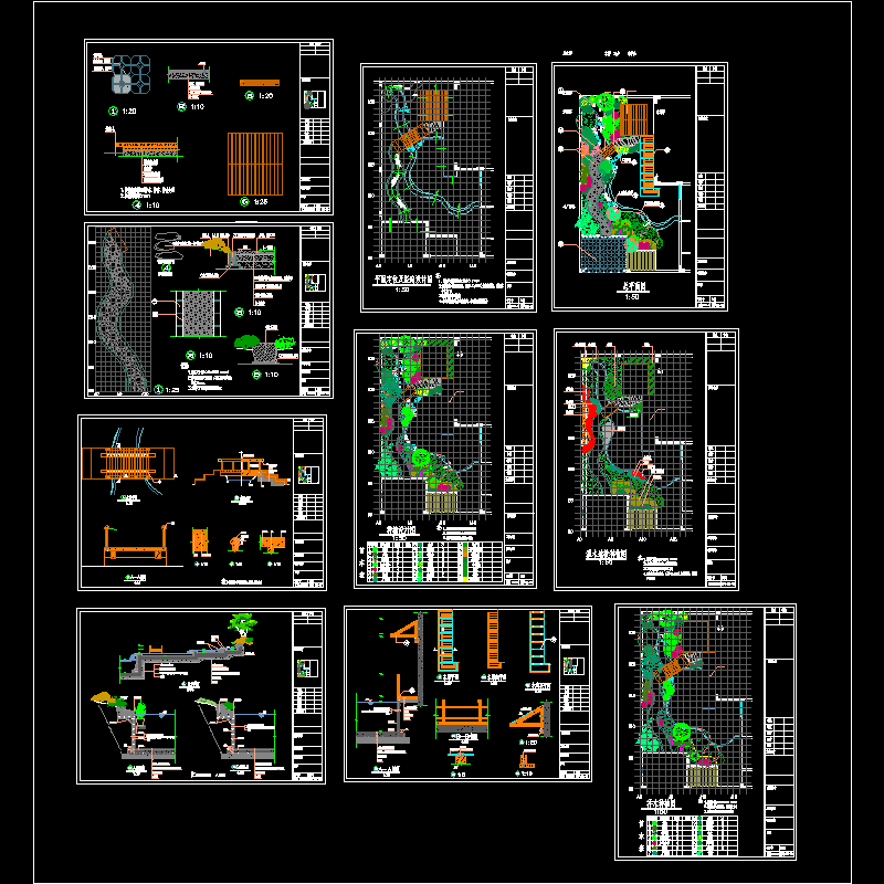 别墅园林景观施工全套图纸（10页图纸）.dwg - 1