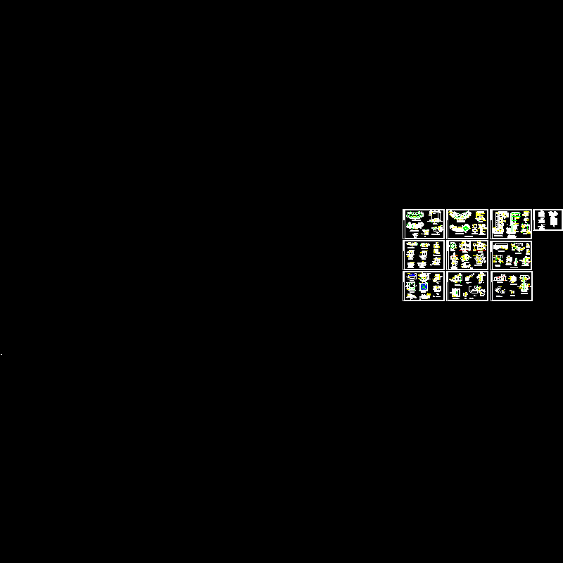 三种花架两种亭CAD施工图纸集(铺装大样)(dwg) - 1