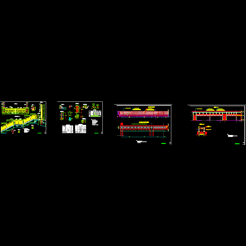 人行天桥护栏设计CAD图纸 - 1