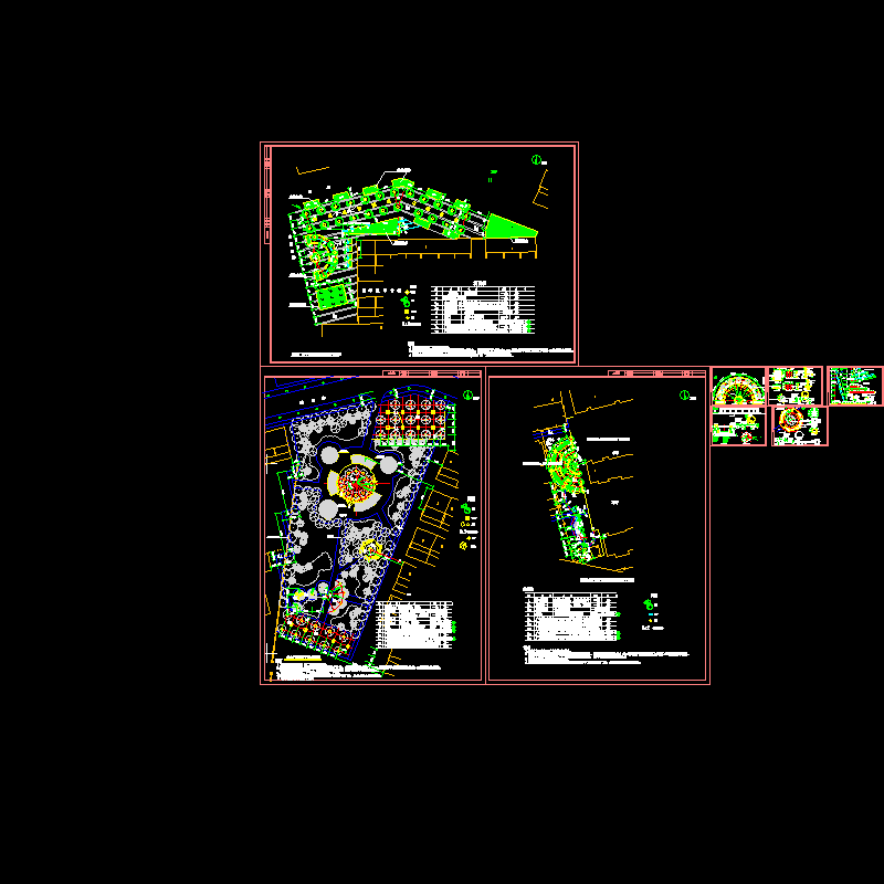 广场绿化方案及施工CAD图纸 - 1