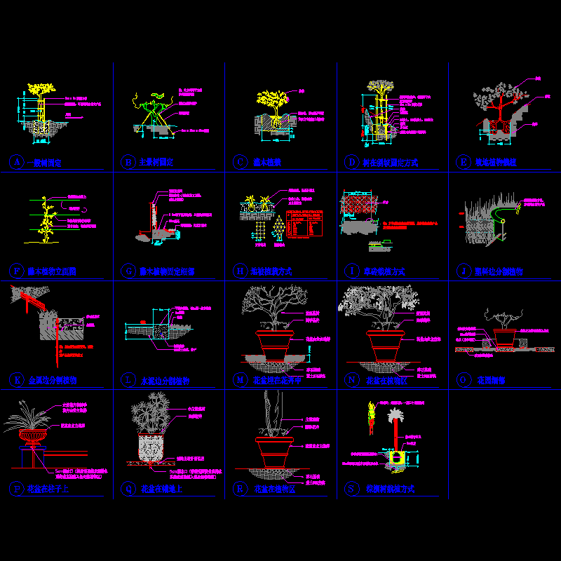 很少见的植物种植做法CAD施工图纸 - 1