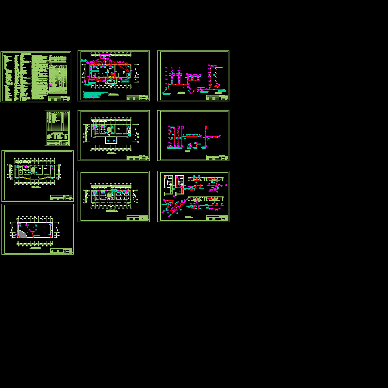 综合楼给排水系统设计施工图纸和消防给水系统cad图 - 1