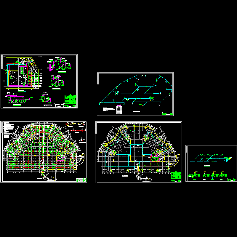 高层地下车库自动喷水灭火消防系统设计cad施工图纸_原理图和平面图 - 1