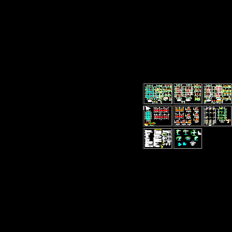 5层底框砖混住宅楼结构图（8页图纸）.dwg - 1