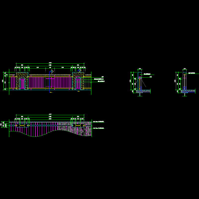 小区人行桥景观护栏施工CAD详图纸.dwg - 1