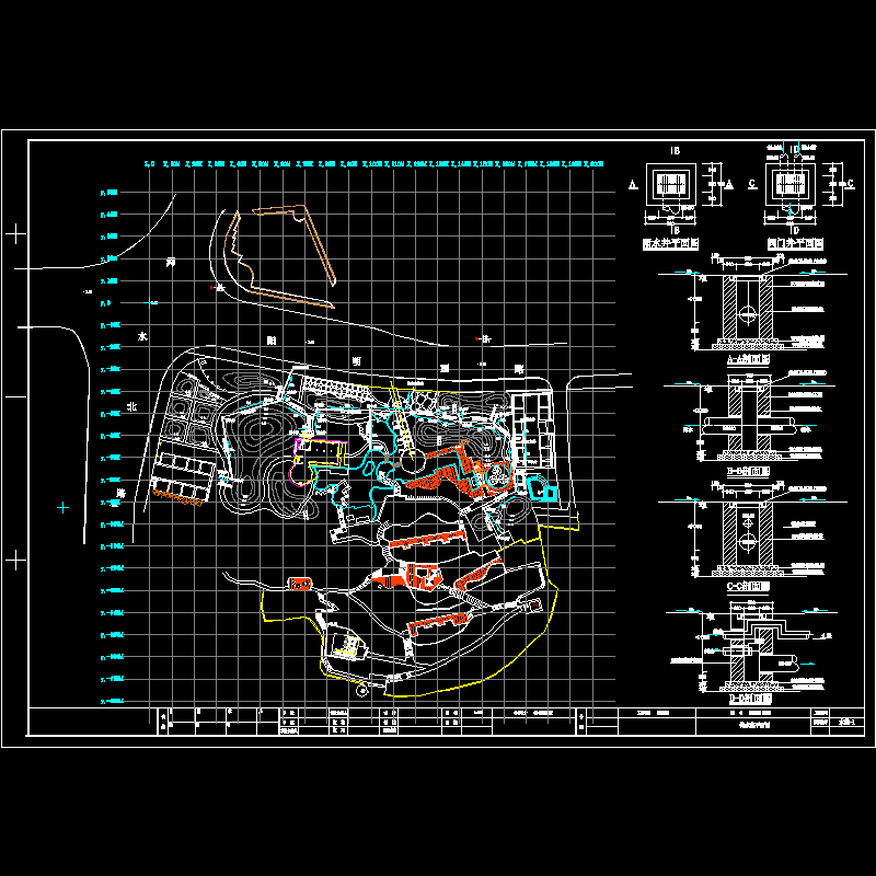 小游园环境排水施工CAD图纸 - 1