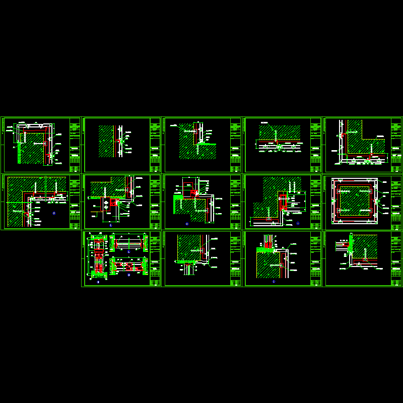 铝板幕墙节点构造详图（16页CAD图纸） - 1