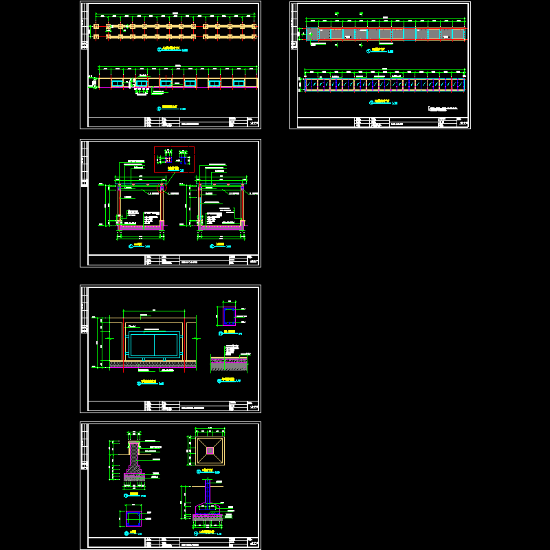 风雨连廊施工CAD详图纸 - 1