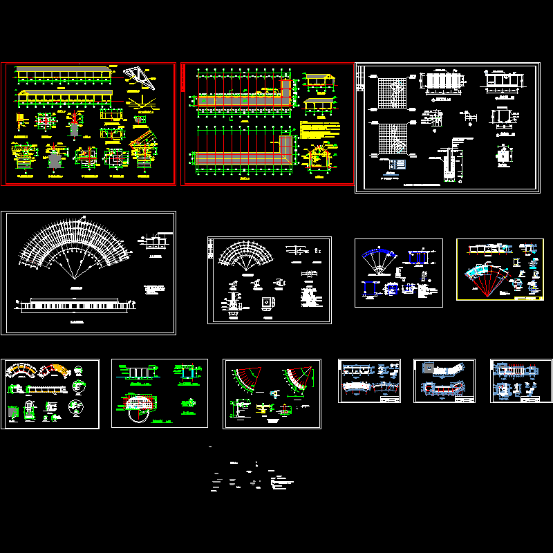12种廊架做法CAD详图纸 - 1