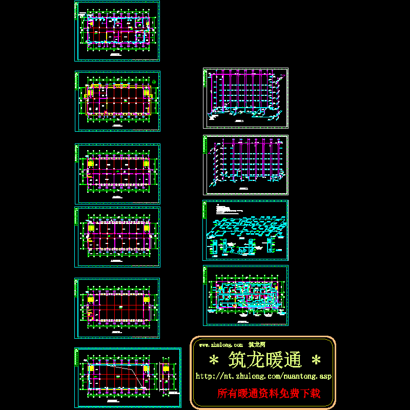 中学综合楼采暖通风工程图（10页CAD图纸） - 1