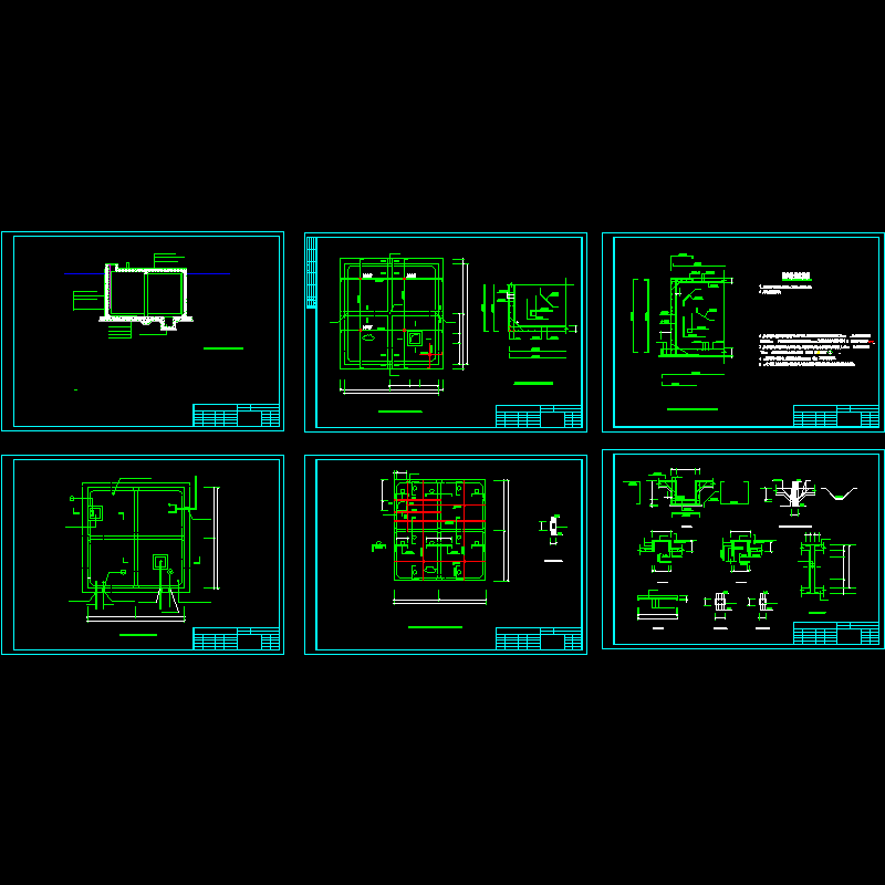 一套300M3消防水池设计CAD大样图 - 1