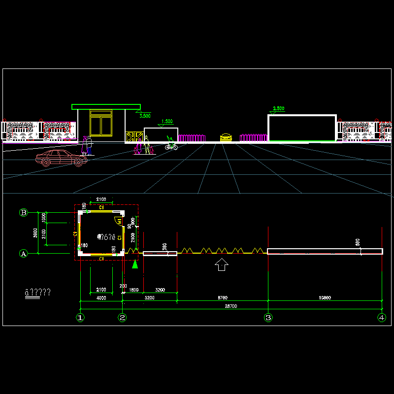 大门建筑设计方案设计图纸1.dwg - 1